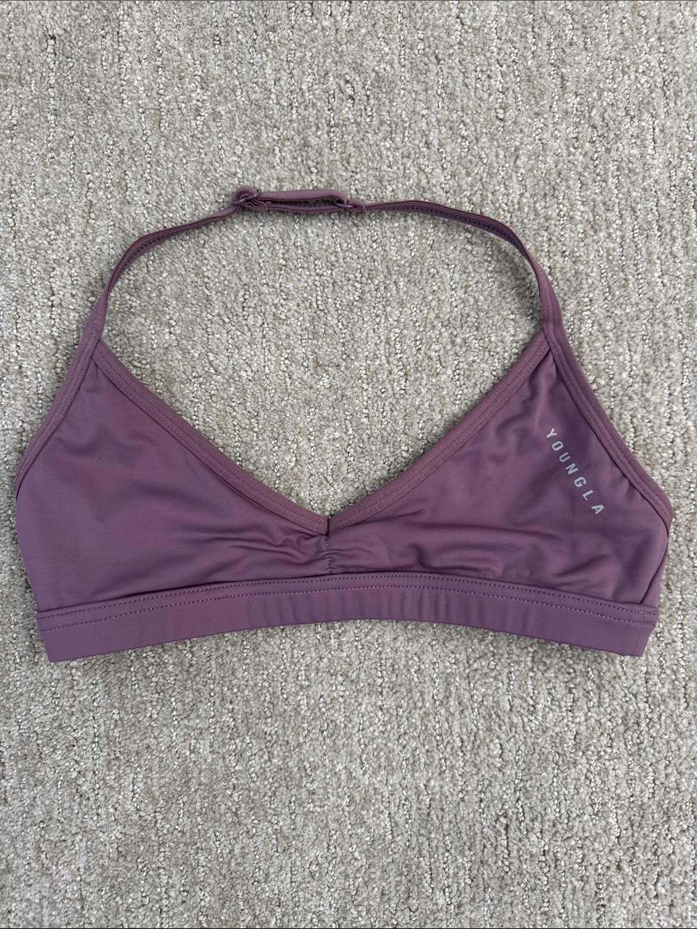 YoungLA Urban V-Neck Sports Bra in Purple Size XS